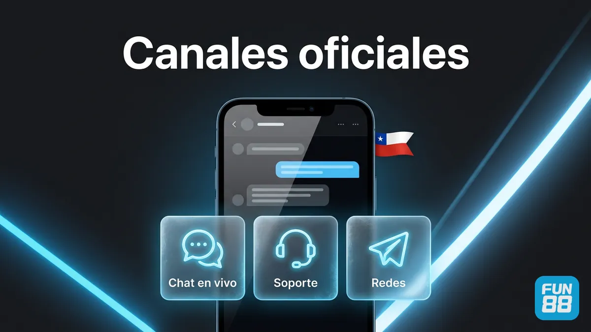 Canales oficiales de atención al cliente de Fun88 Chile en chat y redes