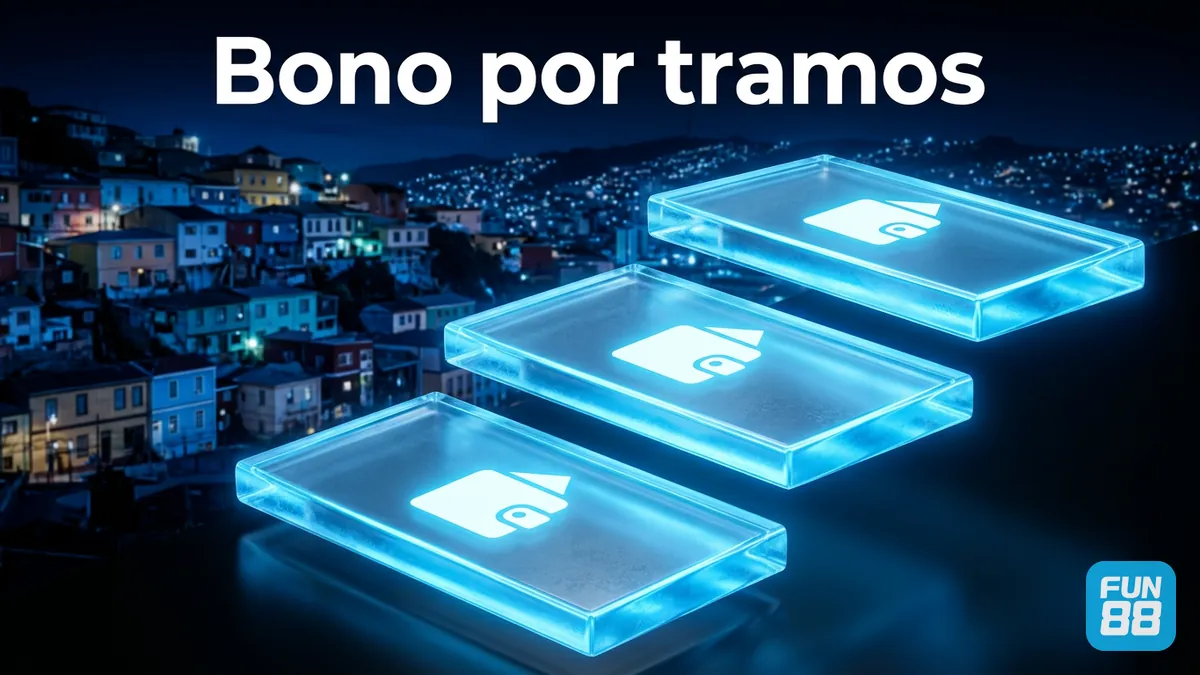 Escalera del bono de bienvenida de Fun88 Chile según el depósito