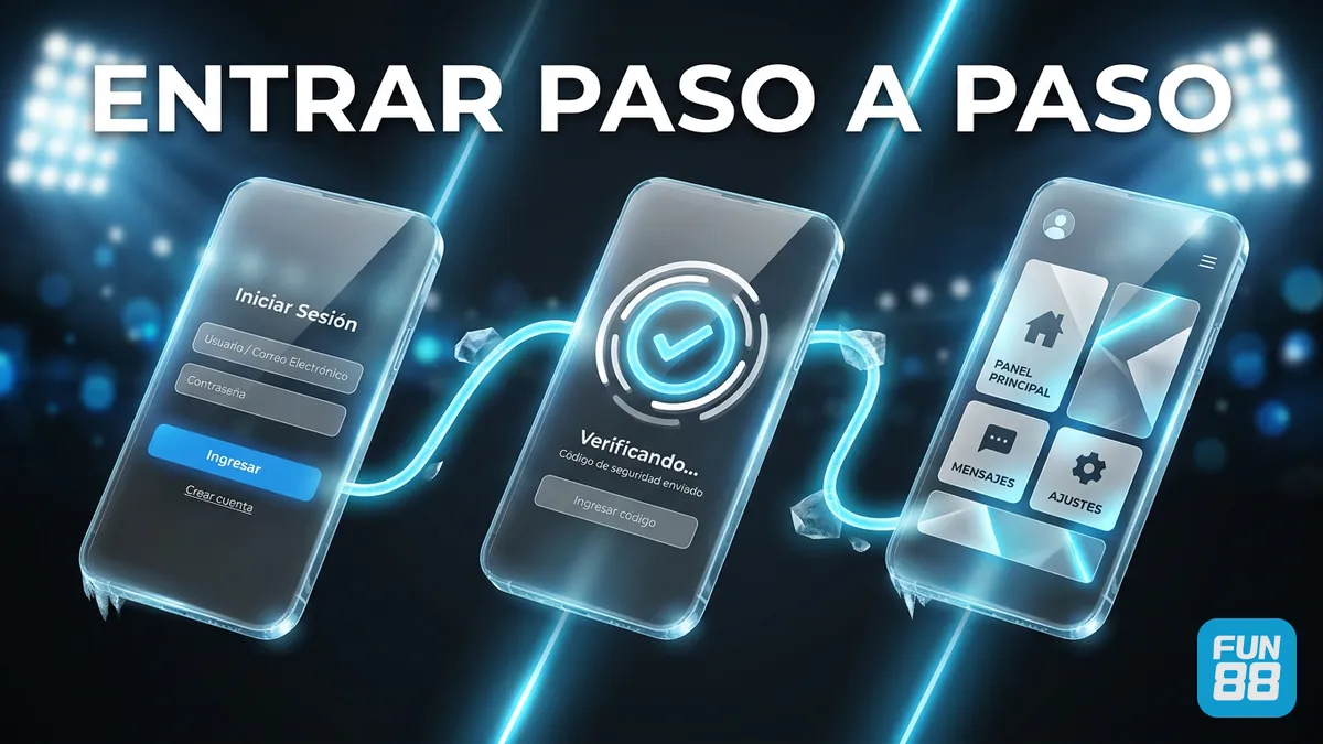 Pasos para entrar a la cuenta de Fun88 desde Chile